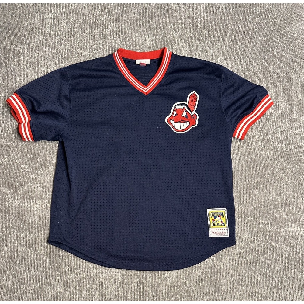 Mitchell & Ness Cleveland Indians Jersey Joe Carter 1986 Size 48 XL Embroidered